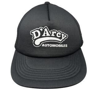D'Arcy Automobiles Snapback Trucker Hat Black One Size Adjustable Mesh Back Hit